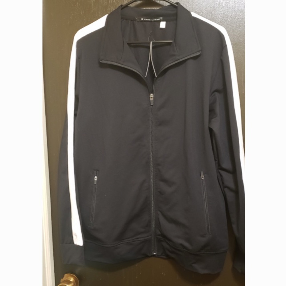 Women Tezo Tezosports Black jacket with white stripe detail